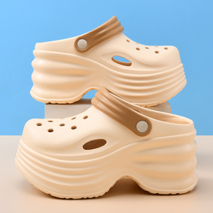 <b>Women's</b> <b>Crocs</b> Thick Soled Closed Toe Sandals EVA Non Slip 7cm Platform Heel Water Shoes - Product Image 2