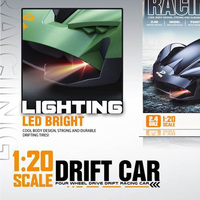 AiJH 1:20 Scale Remote Control Racing Sport Toy LED Lights Drifting Car Model Vehicle Tire RC Drift Car Toys