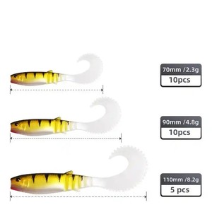 Leurre souple circulaire en PVC de haute qualité (7cm, 9cm, 11cm) pour la pêche au brochet, au bar, au maquereau, au mullet en eau douce et salée – Appât nageur - Product Image 2