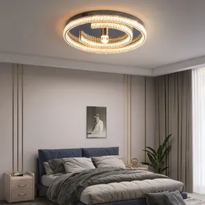 Дизайнерская декоративная круглая интеллектуальная потолочная лампа Smart Voice, современная домашняя роскошная хрустальная лампа, светодиодный потолочный светильник