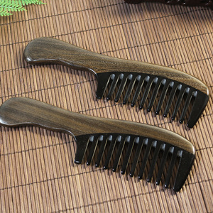 Horn Massage <b>Comb</b> <b>Wide</b> Teeth Wooden Handmade For Women Men Children Adults YH3-6 - Product Image 3