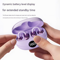 Écouteurs TWS à clip d'oreille, vente en gros Chine, affichage LED, logo personnalisé, numériques, électroplaqués, étanches IPX4, base de charge 200 mAh
