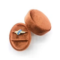 Vente en gros, présentoir de demande de mariage, Vintage, fait à la main, rangement de bagues, bijoux, emballage cadeau, boîte ovale en velours