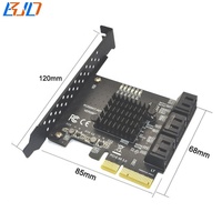 Usine en gros 6 * SATA 3.0 vers PCI Express 4X PCI-E X4 carte d'extension Riser 6Gbps ASM1166 pour disque dur en Stock
