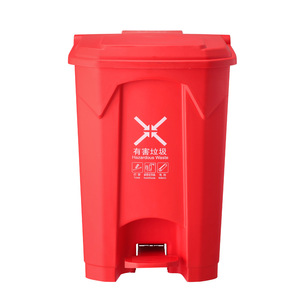 Poubelle à pédale en plastique 80L rectangulaire pour usage extérieur et intérieur en matériau HDPE - Product Image 2