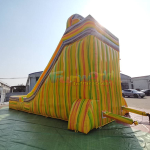 Toboggan aquatique gonflable gris marbré, structure gonflable tropicale pour enfants, usage commercial. - Product Image 5