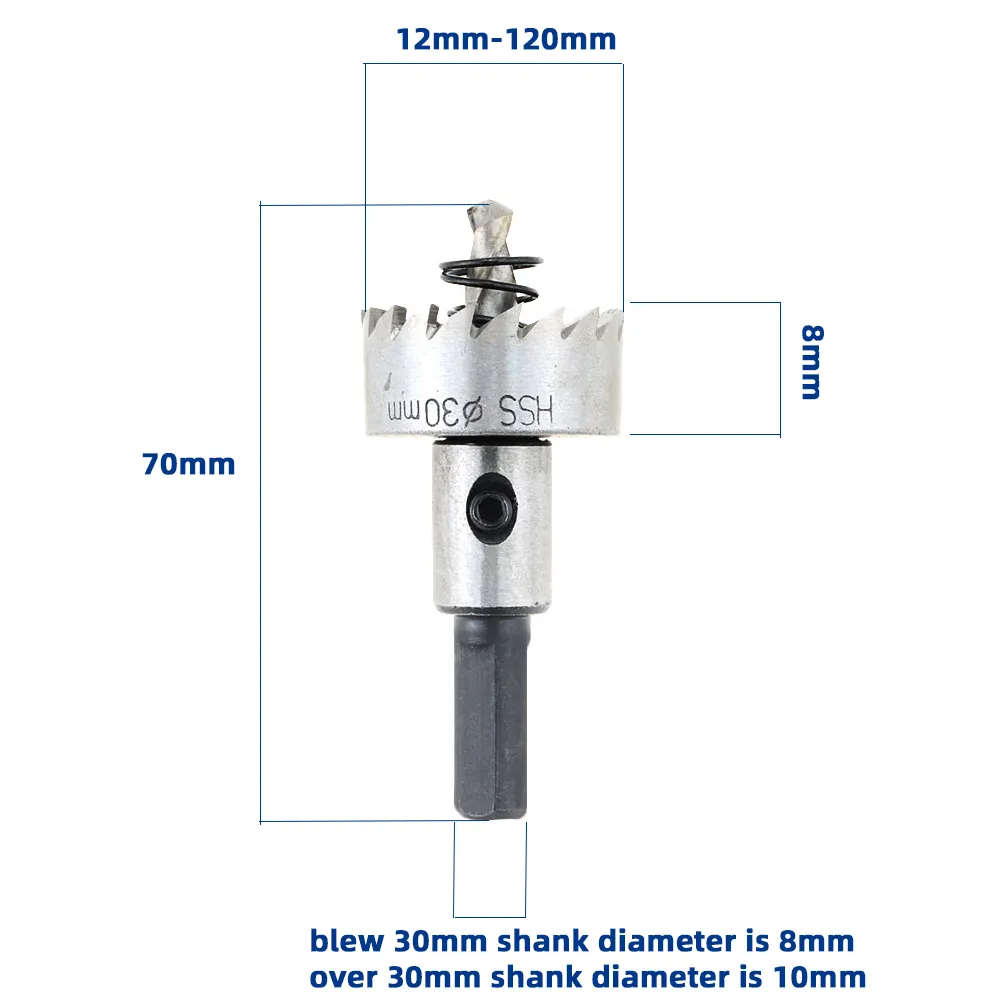 Alta Qualidade 12-120mm Aço de Alta Velocidade Broca Buraco Saw Aço Inoxidável Metal Liga de Alumínio HOT HSS Brocas