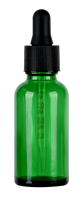 Flacons compte-gouttes en verre vert de plusieurs tailles, bouchon pipette noir opaque, pour huiles essentielles, sérums faciaux, contenants cosmétiques vides