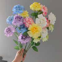 Rama de Rosa Artificial de 3 Cabezas, Flor de Seda para Decoración de Mesa en Eventos, Bodas y Hogar