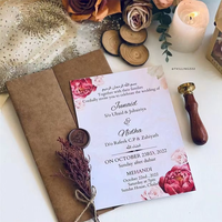 Carte d'invitation de luxe personnalisée avec enveloppe, sceau auto-adhésif, finition miroir, cartes de vœux, invitation de mariage
