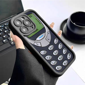 Custodia per iPhone 14 Pro Max in TPU antiurto con scanalature nere e bottoni <span class=keywords><strong>a</strong></span> scala, stile INS, ultima tendenza, all'ingrosso - Product Image 2