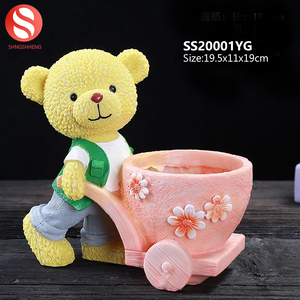 Logotipo de color personalizado lindo pintado a mano de <span class=keywords><strong>Rosa</strong></span> pequeña de resina suculentas maceta set - Product Image 6