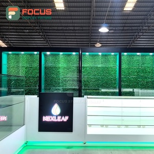 Multi Layer Smoke Shop Display Cabinet Wood Glass <b>Counter</b> LED Light Tobacco Store Display Cabinet - Product Image 3