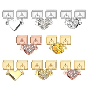 Moda creativa dolce amore romantico cuore italiano ciondoli per bracciale 9mm impermeabile in acciaio inossidabile fiori ciondoli italiani - Product Image 2