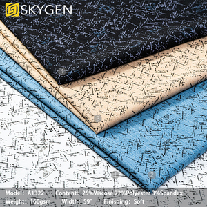 Tissu de chemise pour <span class=keywords><strong>homme</strong></span> Skygen Fast Fashion en sergé soyeux imprimé, tissu <span class=keywords><strong>pas</strong></span> <span class=keywords><strong>cher</strong></span> importé de Chine - Product Image 2