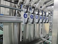 Machine de remplissage, de bouchage et d'étiquetage électrique de type linéaire 5-30L avec servomoteur pour huiles lubrifiantes et boissons, pour bouteilles en verre et fûts