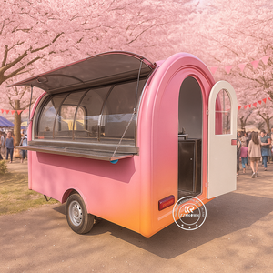Camion de restauration mobile multifonctionnel de 2,5 m pour la vente de nourriture de rue, de collations, de chips, kiosque de vente ambulante avec équipement complet - Product Image 1