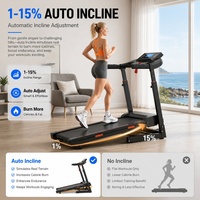 Tapis de course électrique pliable 3,5 CV avec cadre en acier, inclinaison automatique 15°, pour la maison et la salle de sport, capacité 120 kg, fréquence cardiaque réglable
