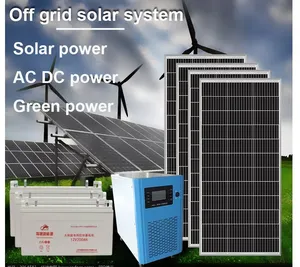 Kit hibrida penggunaan komersial energi surya, sistem off grid 30kw 6000w 5kw 8kw 10 kw 15kw