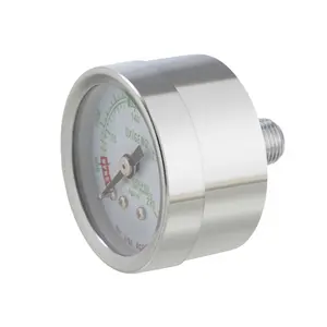 40Mm Medische Oxigeno Zuurstof O2 Manometer Manometer Manometer 0-4000psi Verchroomde Stalen Behuizing Met 1/8 ''Npt Back Mount Aansluiting