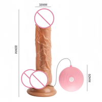 Henghao Super Huge Liquid Silicone Suction Cup Simulation Dildo Electric Remote Control Realistic Touch Waterproof Vaginal Use
