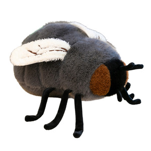 Peluche réaliste SK en forme de mouche, marron et gris, insecte en peluche doux pour enfants de 2 à 4 ans, cadeau unisexe, décoration - Product Image 1