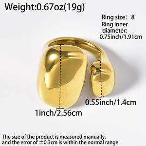 Fashion Simple Jewelry <b>Rings</b> 18K Gold Plated <b>Stainless</b> <b>Steel</b> Exquisite Design <b>Rings</b> Women - Product Image 6