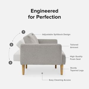 Multi-functional Foldable <b>Sofa</b> <b>Bed</b> with Metal <b>Frame</b> and Fabric Upholstery Adjustable Futon Design for Living Room & Hotel Use - Product Image 5