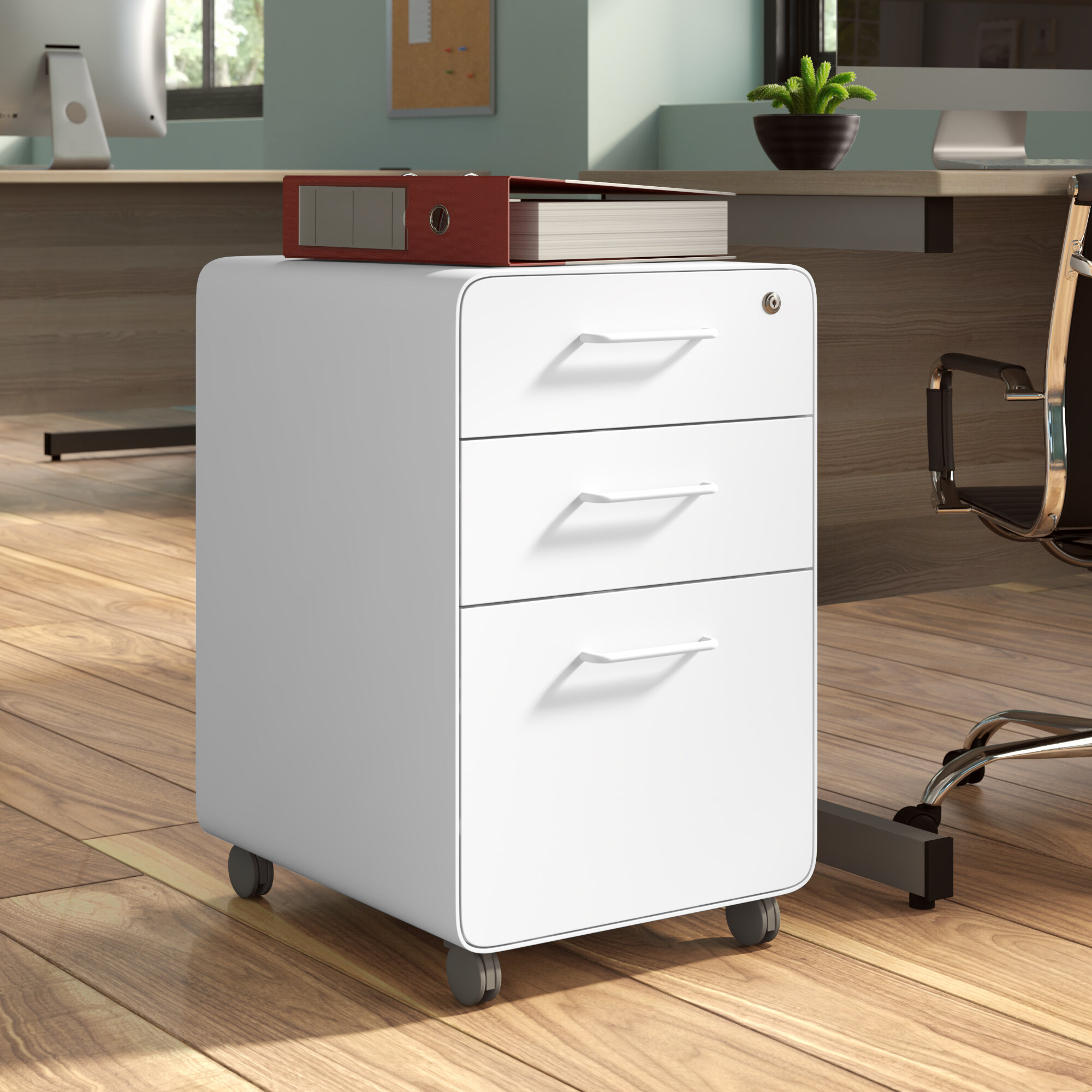 Luoyang Sanjian, дизайн с закрученными краями, запираемый под стол, 3 выдвижных ящика, Офисная спецификация, стальной шкаф для хранения документов