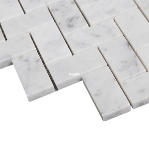 Mosaico de Chevron blanco Azulejo de mármol Baño Cocina Pared al aire libre Mosaico Mosaico de azulejos de China - Product Image 3