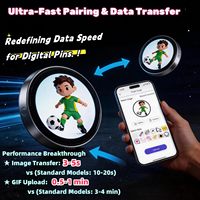 Insignia Electrónica Digital con IA Recargable y Conexión Bluetooth, Pantalla Táctil HD de 1.85 Pulgadas con Imagen Personalizada, Broche de Moda