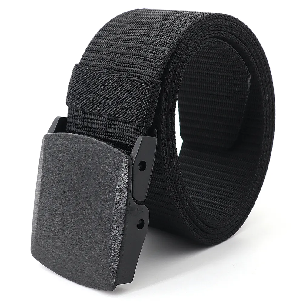 5.0cm high-quality nylon black canvas leisure outdoor adjustable polyester custom logo training men's belt