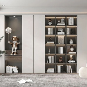 الحديثة الفاخرة خزانة غرفة المعيشة مكتب رف خشبي للكتب - Product Image 3