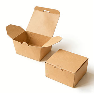 Factory Direct Eco-Friendly Disposable Food-Grade Kraft Paper Containers with Matt Lamination Rigid <b>Boxes</b> for Takeaway - Product Image 1