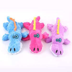 Jouets à mâcher en peluche sonores pour chiens, en velours écologique, en forme d'alligator mignon, pour usage intérieur/extérieur, vente en gros pour fabricants - Product Image 1