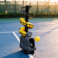 Attrezzatura per Allenamento Pickleball con Rilascio Automatico delle Palline, Contenitore da 19 Palline, Adattatore 6V, Cavo, Batteria Non Inclusa