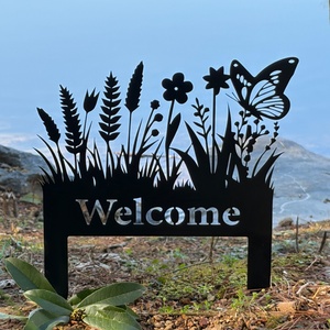 Mural Artístico de Flores en Metal, Venta al por Mayor, Crea tus Propias Letreros Personalizados para Jardín, Decoración Exterior, Adornos de Jardín - Product Image 5