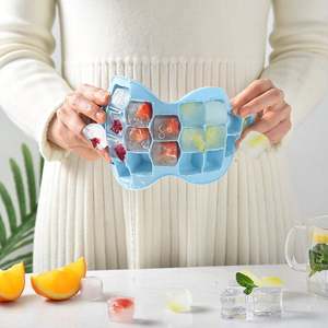 Wholesale Premium Ice Cream DIY Tool <strong>Chocolate</strong> Mould <strong>Rose</strong> Ice Cube Mold Gourd Shape Silicone Ice Tray With Lid - Product Image 5