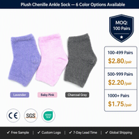 Chaussettes en fil de plumes infusées à l'aloe vera, chaussettes courtes sans orteils pour le soin hydratant des talons, vente en gros, OEM personnalisé