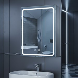 Moderno Espejo de Vanidad Rectangular de Acero Inoxidable, Montado en la Pared, <span class=keywords><strong>con</strong></span> Pantalla Táctil, Resistente al Agua y Antivaho, para Baño de Hotel - Product Image 2