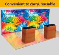 Boîte à lumière rectangulaire pliable portable à LED, support d'affichage en maille imperméable pour les expositions commerciales et les arrière-plans d'affichage