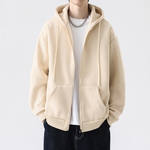 Sudadera con Capucha de Forro Polar para Hombre, 100% Algodón Transpirable, Estampado en Serigrafía, Cierre de Cremallera, Logotipo Personalizado, Corte Holgado, Diseño Sólido - Product Image 3