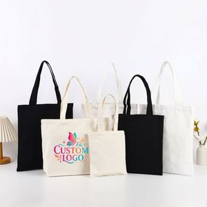 Sacs fourre-tout en toile de coton personnalisables avec logo imprimé, lavables, pour la plage, cadeaux promotionnels pour événements, couleur et taille personnalisées, vente en gros - Product Image 1