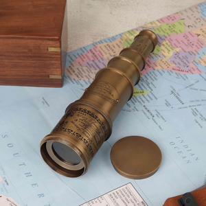 Elegante telescopio de latón antiguo de 19,5 pulgadas con caja de madera Sheesham para decoración del hogar - Product Image 1