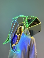 Masque LED tête de renard, casque d'éléphant lumineux RGB programmable pour boîte de nuit, festival et fête d'Halloween