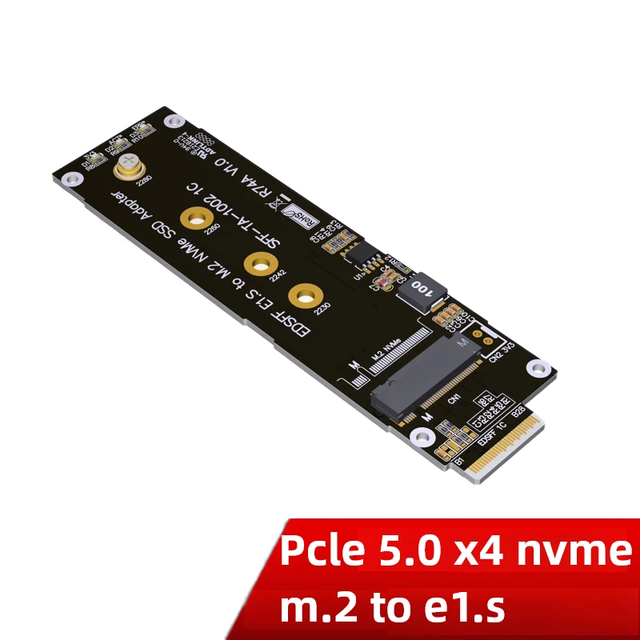 PCIe X4 5.0 NVMe M.2 to EDSFF E1.S Adapter for 1U Server Chassis in Stock