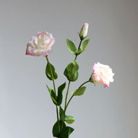 Bunga Lisianthus Latex Buatan D-R001, 3 Tangkai, Sentuhan Realistis, Warna Putih, Bunga Eustoma untuk Dekorasi Pernikahan, Rumah, dan Pesta