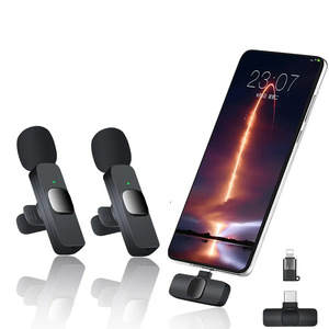 Micrófono de solapa inalámbrico K8 K9 Micrófono inalámbrico estilo cuello de podcasting profesional Adecuado para iPhone, teléfono Android - Product Image 5