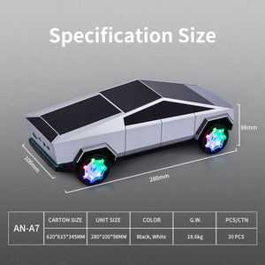 Altavoz con Forma de Camioneta Tesla Cybertruck, Reproductor de Música Inalámbrico BT FM, Altavoz para Auto con Radio - Product Image 6