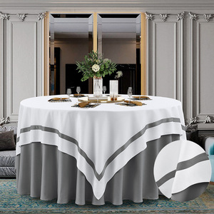 Tùy Chỉnh 120 Inch Trắng <span class=keywords><strong>Polyester</strong></span> Vòng Khăn Trải Bàn Cho Đám Cưới Và Các Bên Dùng Một Lần Tiệc Bảng Vải - Product Image 4